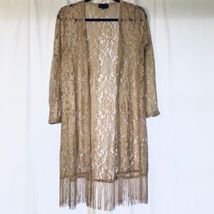 Questions | Tan Lace Kimono | M
